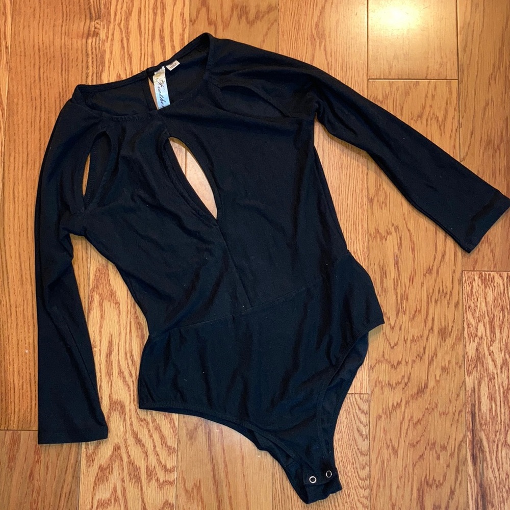 Sexy Bodysuit, Feathers, black, M